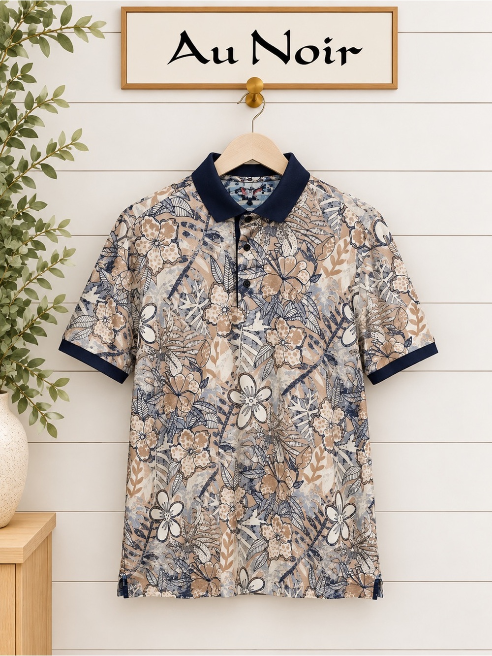 AU NOIR Floral Tropical Polo Shirt Size 3X